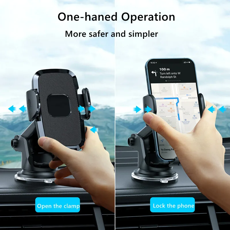Mechanical Car Phone Holder JX-095 | Dashboard & Windscreen Mount | Adjustable Smartphone Holder