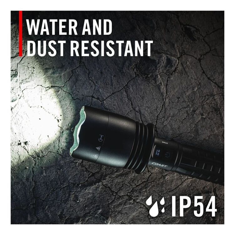 COAST XP80R 15,000 Lumen Rechargeable LED Flashlight – Dual Power, POWERiQ™ Display & Ultra View Flood Beam (Retail Box Damage)