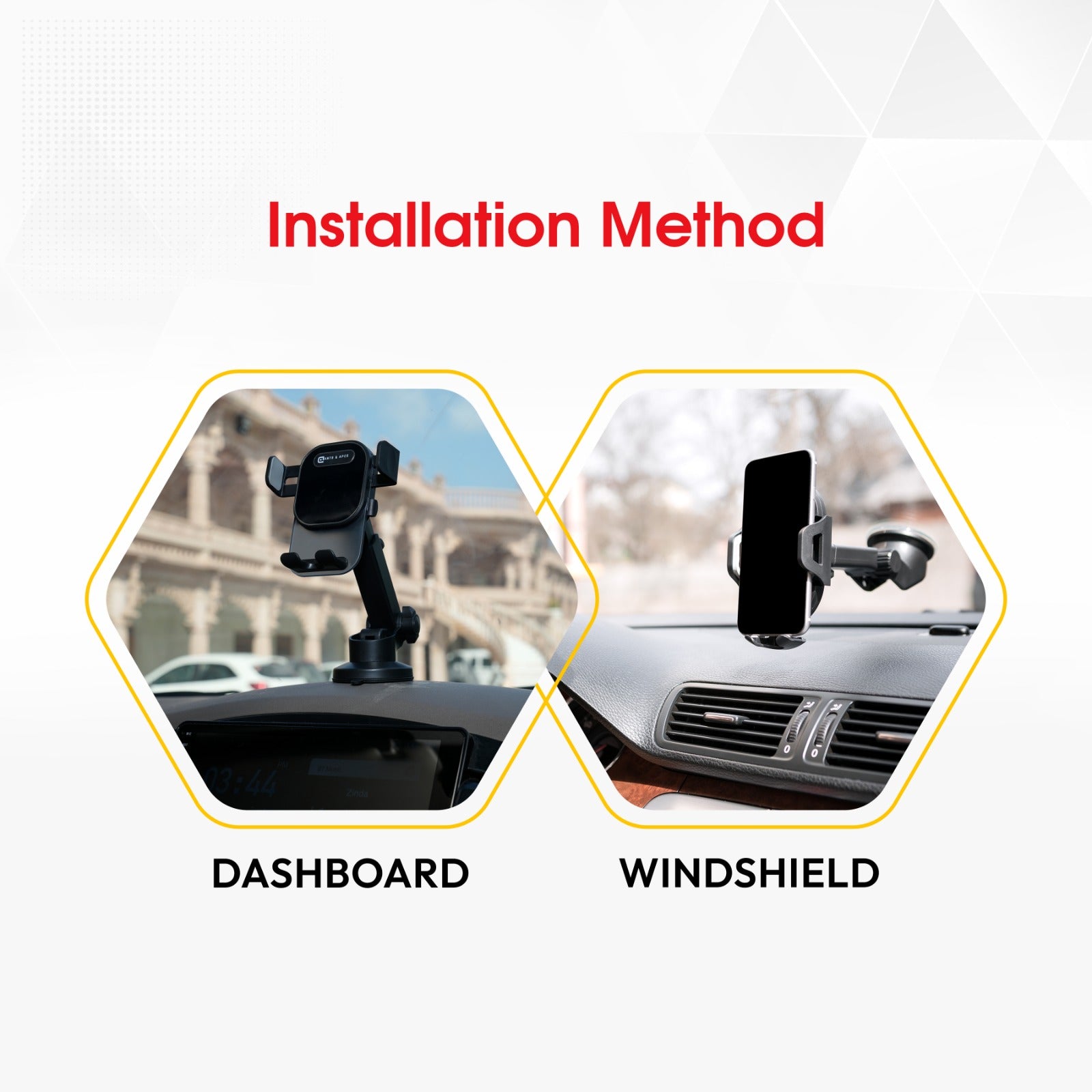 Ants & Apes Click Car Mount Dashboard Windscreen Secure Cell Phone Holder Rotatable Swing 360 Degree Phone Holder for iPhone x xs 11 12 13 14 15 16 pro max Samsung s20 s21 s22 s23 s24 Fe Plus Ultra