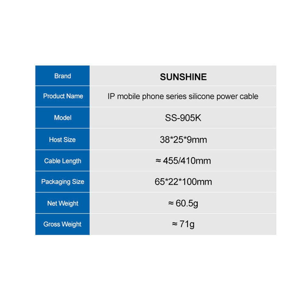 SUNSHINE SS-905K V2.0 Battery-free Design Power Boot Control Silicone Line for iPhone 7 to 17 Pro Max