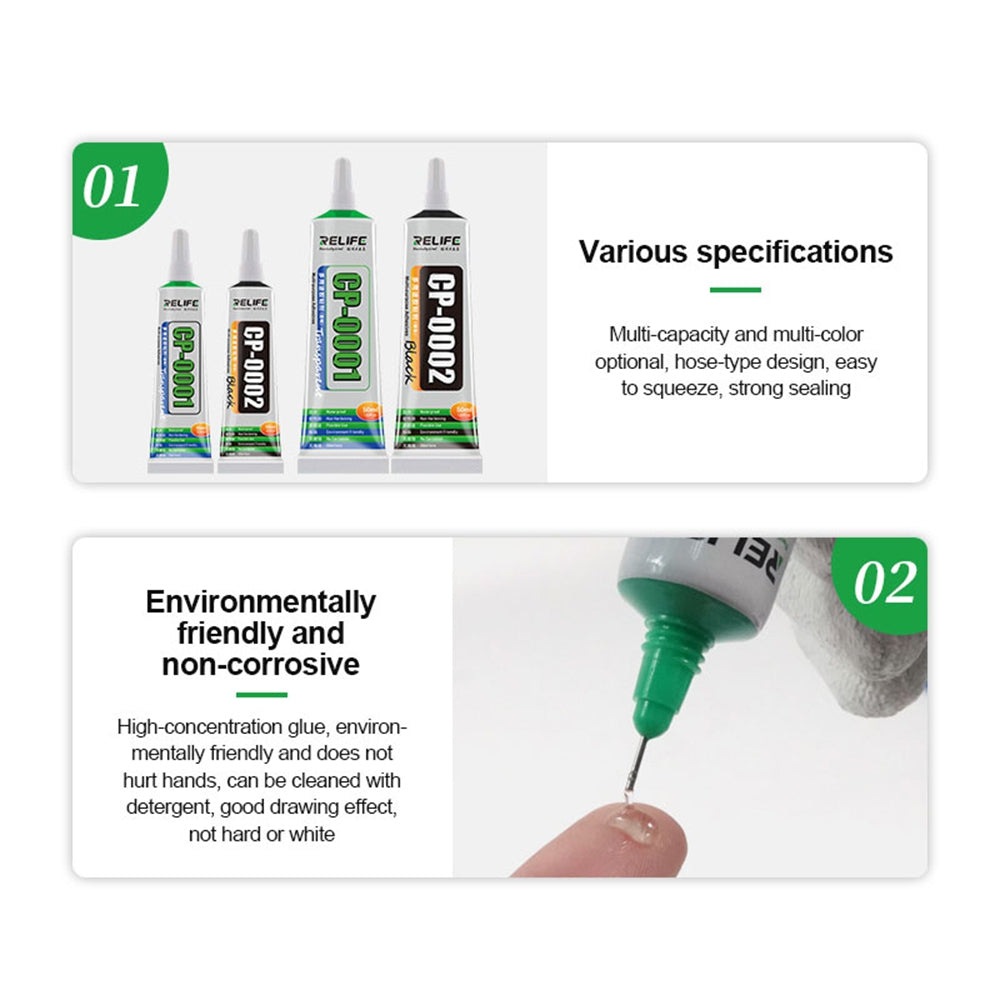 RELIFE CP-0001 Transparent Glue For Phone Frame / Display / Back Cover Repair 50ml