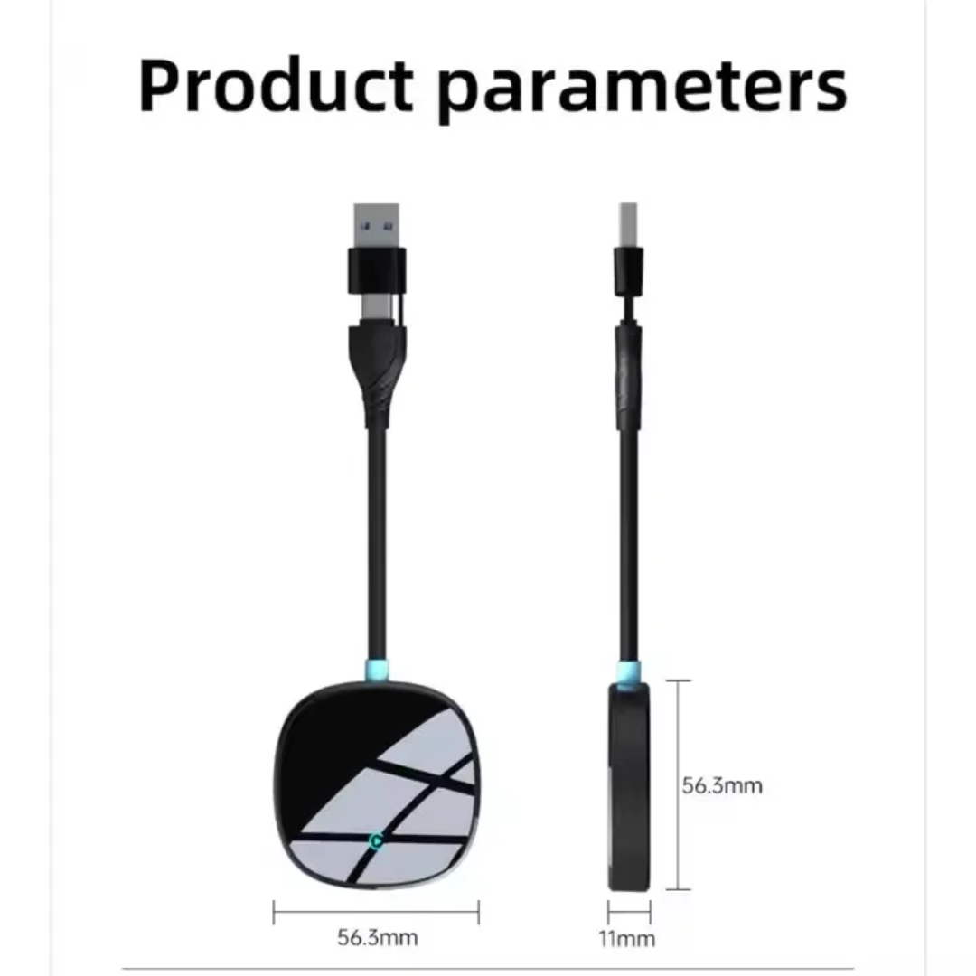 Carplay / Android Auto Adapter OEM ODM Wireless Car Play Ai Box Portable 2 in 1 Dongle Wireless Carplay Wired Wireless