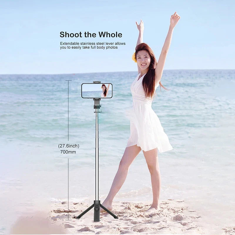 Stainless Steel Selfie Stick Tripod Bluetooth Mini Size - YS03