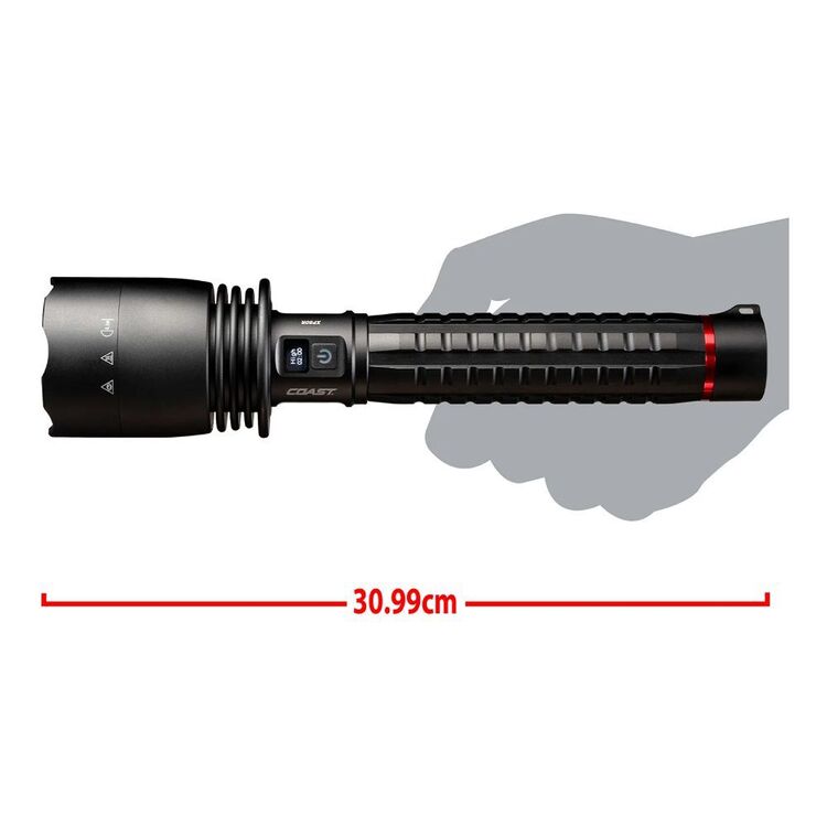 COAST XP80R 15,000 Lumen Rechargeable LED Flashlight – Dual Power, POWERiQ™ Display & Ultra View Flood Beam (Retail Box Damage)