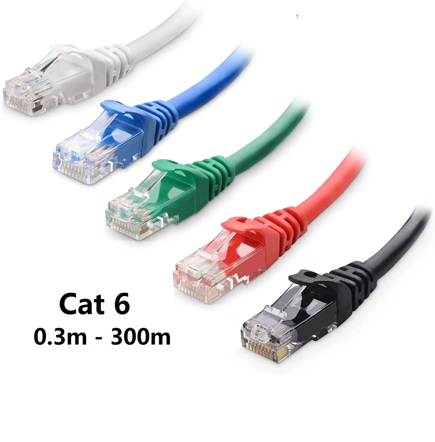 CAT6 UTP Network Cable – Bulk Lengths 0.3m to 50m, Assorted Colors