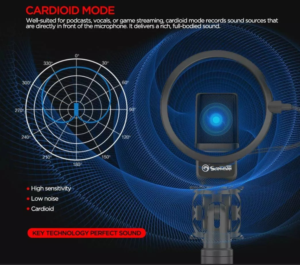 Marvo Mic-03 USB Powered Professional Gaming & Streaming Desktop Microphone