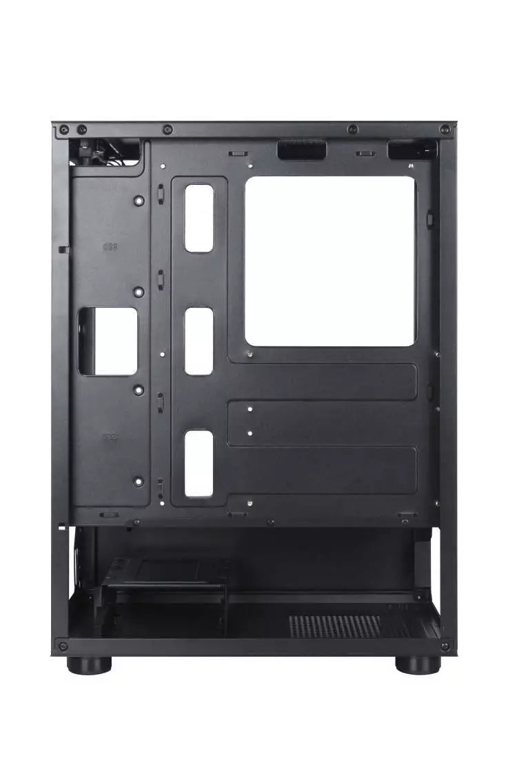 ATX Mid-Tower Gaming PC Case – Tempered Glass Chassis with RGB Fan Support