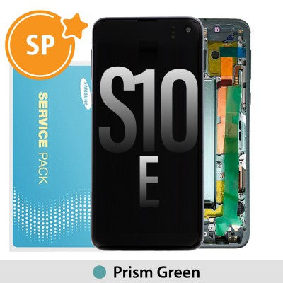 Tecguru_Samsung Galaxy S10E G970F OLED Screen Replacement Digitizer GH82-18852A/18836A (Service Pack)-Prism Black