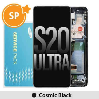 Tecguru_Samsung Galaxy S20 Ultra G988 OLED Screen Replacement Digitizer without Front Camera GH82-22327A/22271A (Service Pack)-Cosmic Black