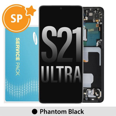 Tecguru_Samsung Galaxy S21 Ultra 5G G998 OLED Screen Replacement Digitizer GH82-24589B/24590B/24591B/24925B/24499B (Service Pack)-Phantom Silver
