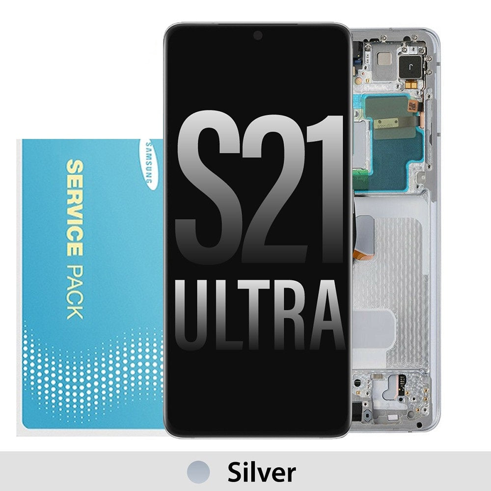 Samsung Galaxy S21 Ultra 5G G998 OLED Screen Replacement Digitizer GH82-24589B/24590B/24591B/24925B/24499B (Gold)-Phantom Silver