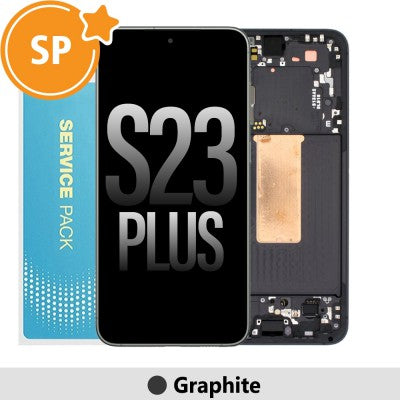 Tecguru_Samsung Galaxy S23 Plus S916B OLED Screen Replacement Digitizer with Frame GH82-30476A (Service Pack)-Phantom Black