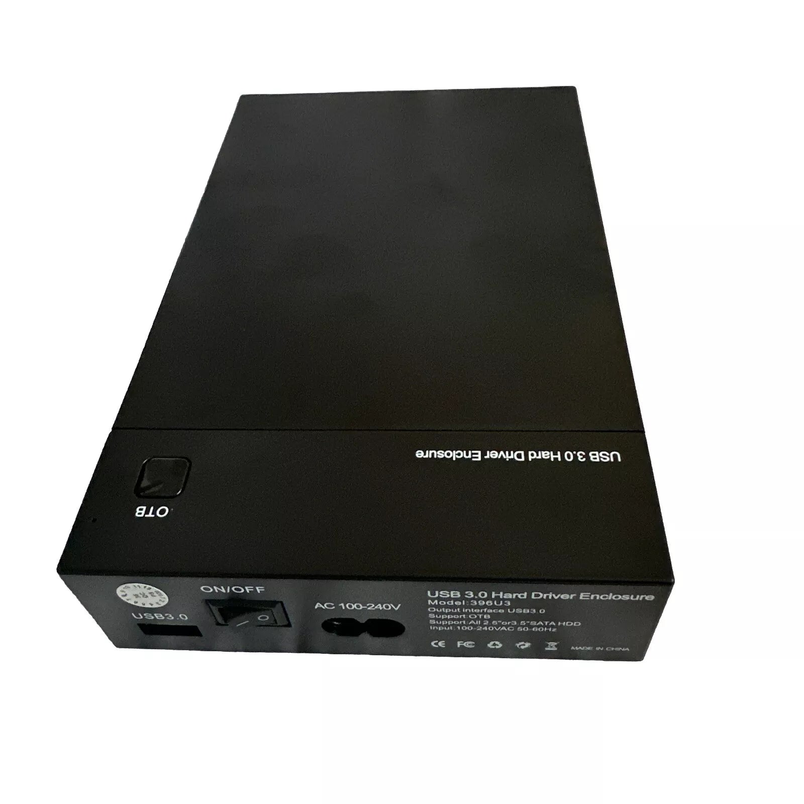 2.5/3.5 inch SATA External USB 3.0 Hard Drive Case Enclosure for HDD - Black, ABS Material, 1-Year Warranty