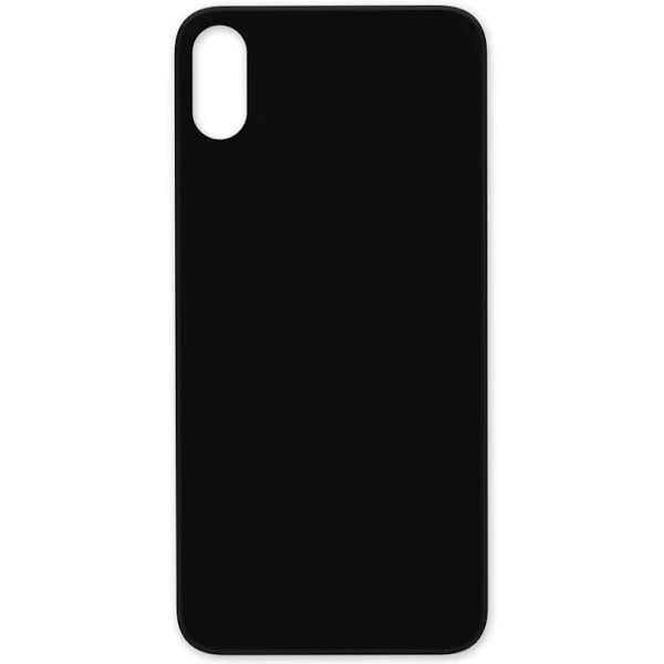 Rear Glass Replacement with Bigger Size Camera Hole Carving for iPhone X (NO LOGO)-Black