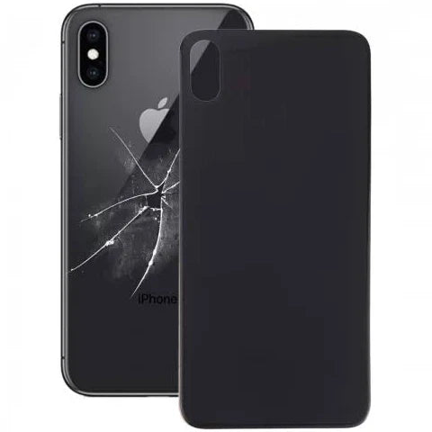 Rear Glass Replacement with Bigger Size Camera Hole Carving for iPhone X-Black