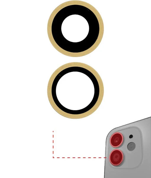 Rear Camera Lens with Bezel for iPhone 11-Yellow