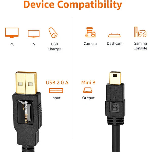 Pbuddy USB 2.0 Type A to Type B Mini Cable