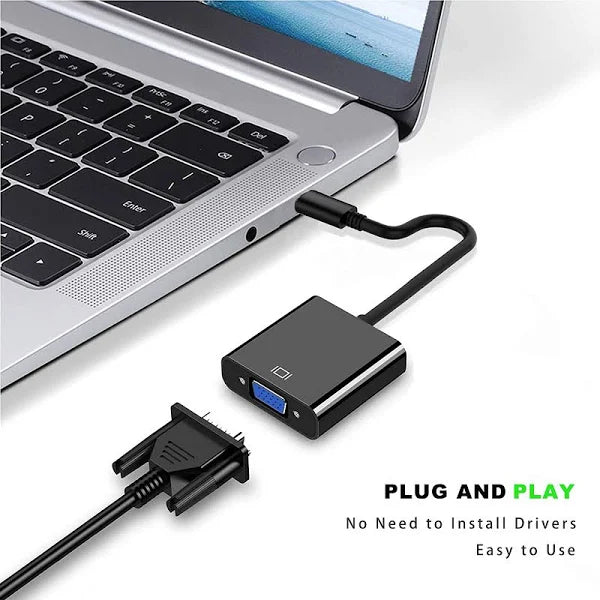 Type C Male to VGA Female Adapter for Macbook/Google Chromebook