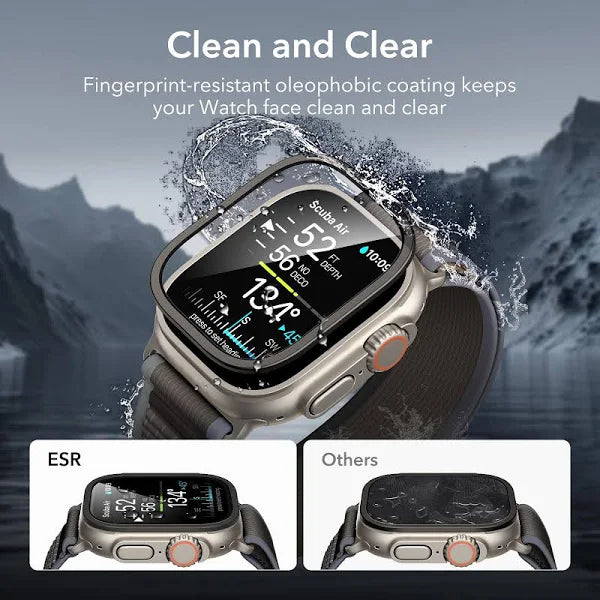 PBuddy (2-Pack) 9H Tempered Glass Screen Protector for Apple Watch Ultra 49mm - Black (Frame)