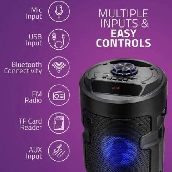 Turbo 25 Karaoke 6800W Dual 8.5'' Bluetooth Speaker Sub Woofer Heavy Bass Sound System Party &Mic