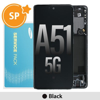 Tecguru-Samsung Galaxy A51 5G A516B OLED Screen Replacement Digitizer GH82-23100A (Service Pack)-Black