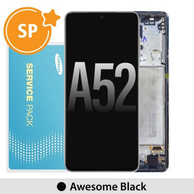 Tecguru-Samsung Galaxy A52 A525 / A526 OLED Screen Replacement GH82-25526A / GH82-25229A (Service Pack)-Awesome Black