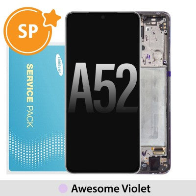 Tecguru-Samsung Galaxy A52 A525 / A526 OLED Screen Replacement GH82-25526A / GH82-25229A (Service Pack)-Awesome Black