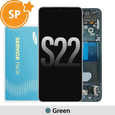 TecGuru_Samsung Galaxy S22 5G S901B OLED Screen Replacement with Frame GH82-27520F/27521F (Service Pack)-Black