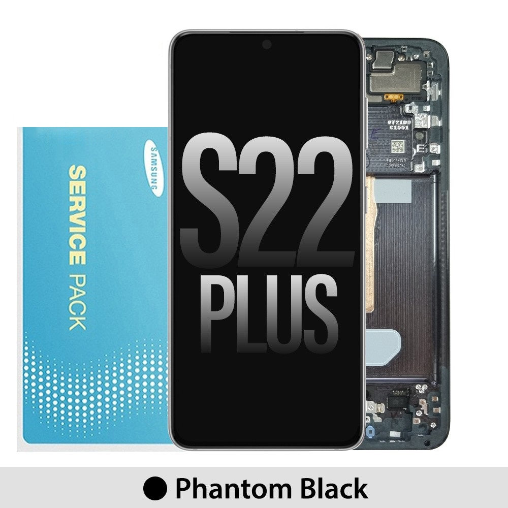 Samsung Galaxy S22 Plus 5G S906B OLED Screen Replacement Digitizer GH82-27500A/27501A (Gold)-Phantom Black