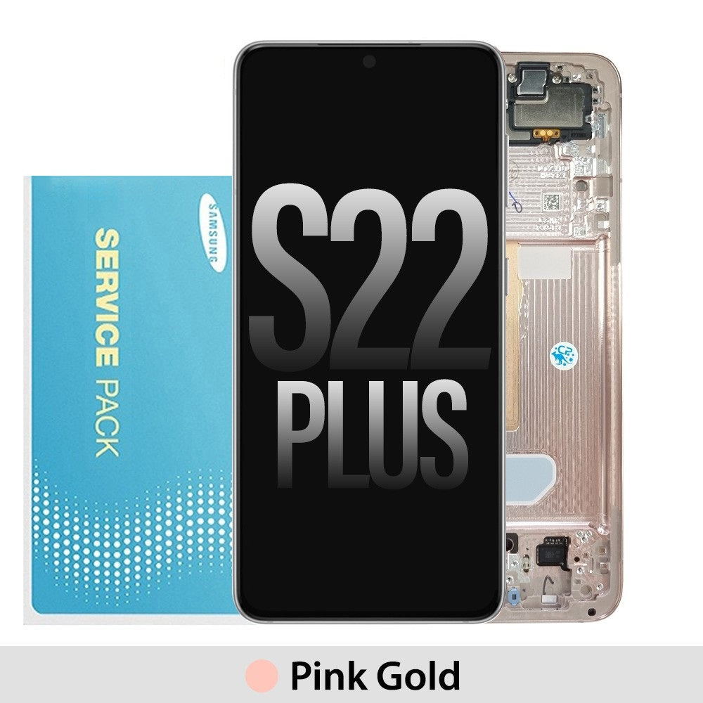 Samsung Galaxy S22 Plus 5G S906B OLED Screen Replacement Digitizer GH82-27500D/27501D (Gold)-Pink Gold