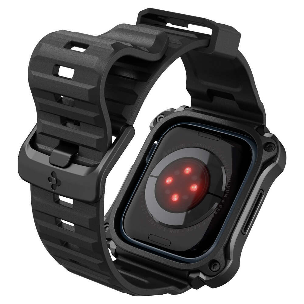 Spigen Rugged Armor Pro Case & Band for Apple Watch Series 7 / 8 / 9 (45 mm) – Black