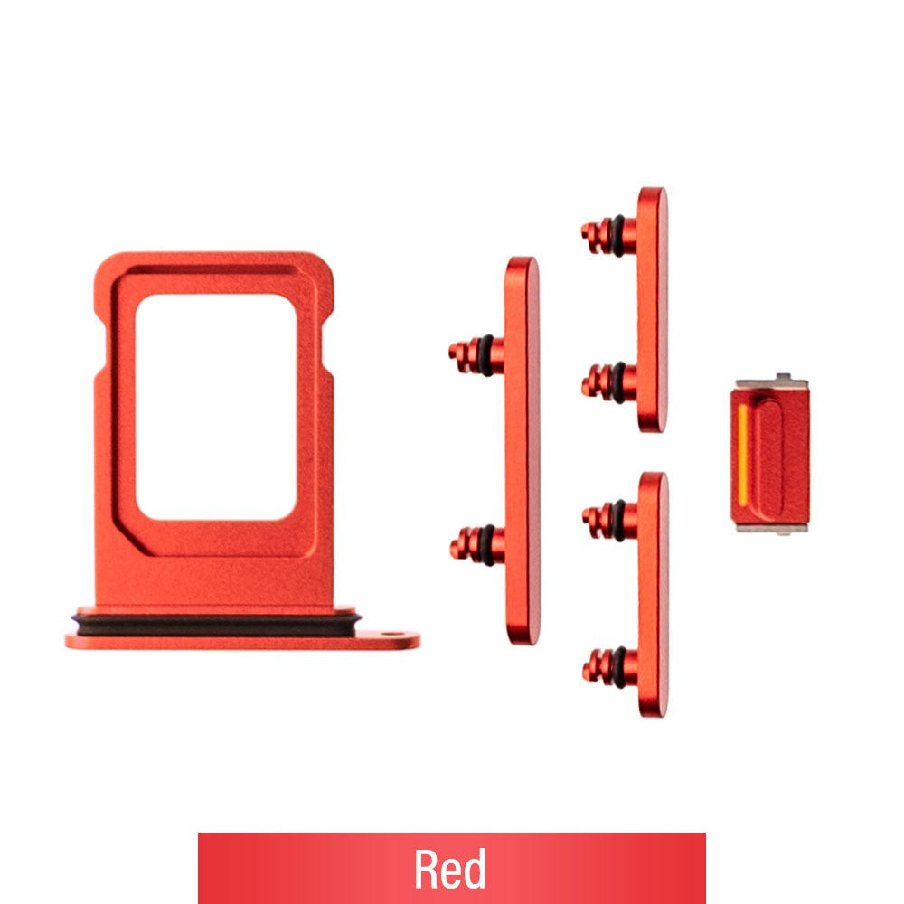 SIM Card Tray and Side Button for iPhone 13-Red