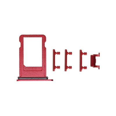 SIM Card Tray and Side Button for iPhone 8 Plus-Red