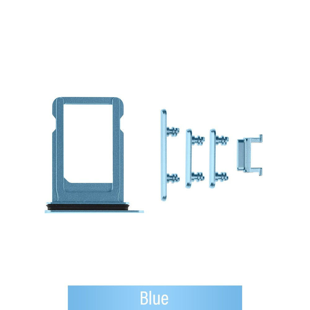 SIM Card Tray and Side Button for iPhone XR-Blue