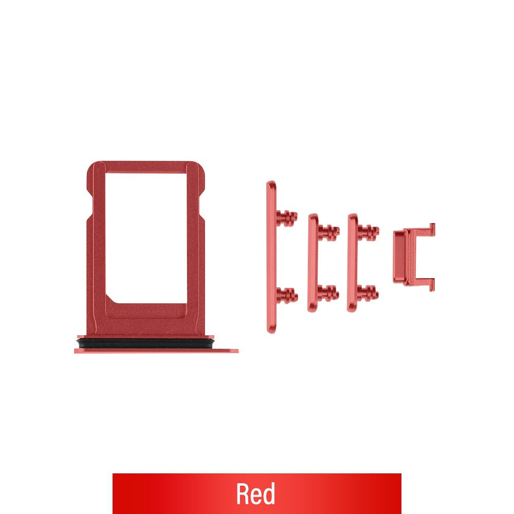 SIM Card Tray and Side Button for iPhone XR-Red