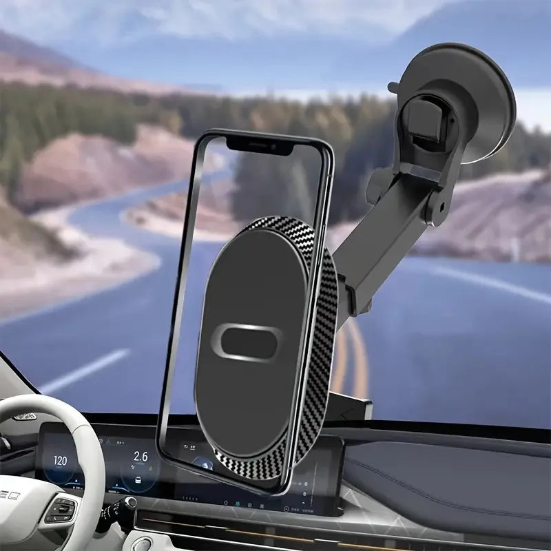 Pbuddy Car Mobile Phone Stand Creative Telescopic Suction Magnetic Car Navigation General Mobile Phone Stand Navigation Mobile Phone Stand 360 Degrees Rotating Suction Cup Navigation Bracket, Instrument Table, Desktop Universal Bracket