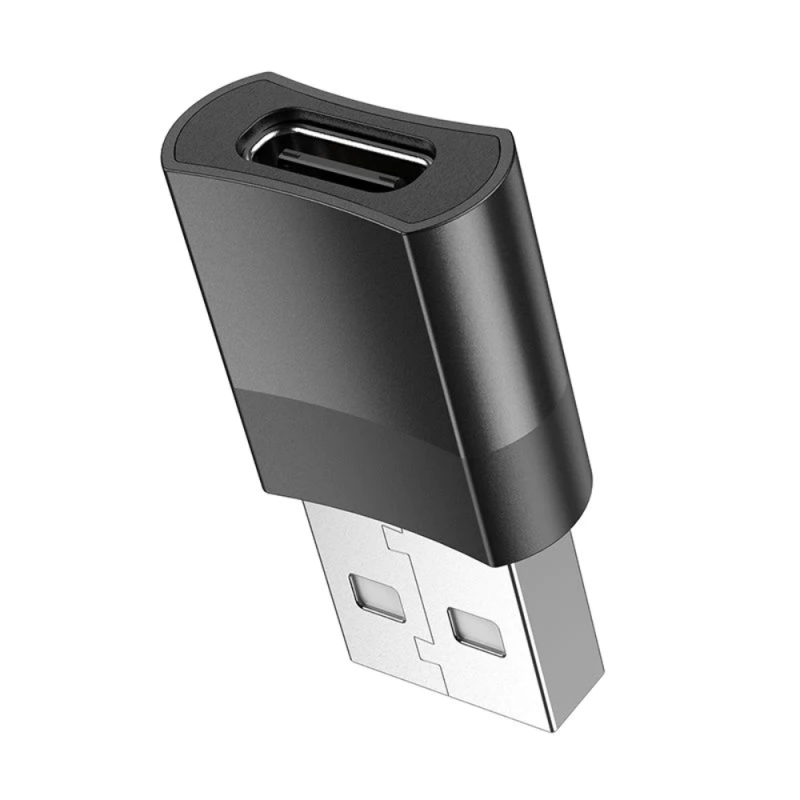 Hoco USB Male To USB Type-C Female OTG Adapter Plug Premium Converter UA17