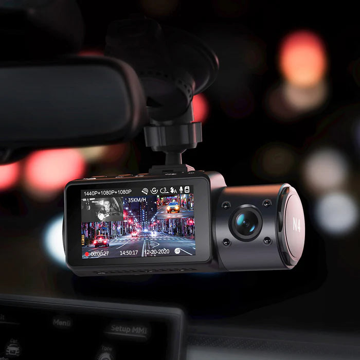 Vantrue On Dash n4 4K Dash Cam 3 Channel 1440P Front 1080P Rear IR Night Vision Parking Monitor Heat Resistance Support 256GB Max