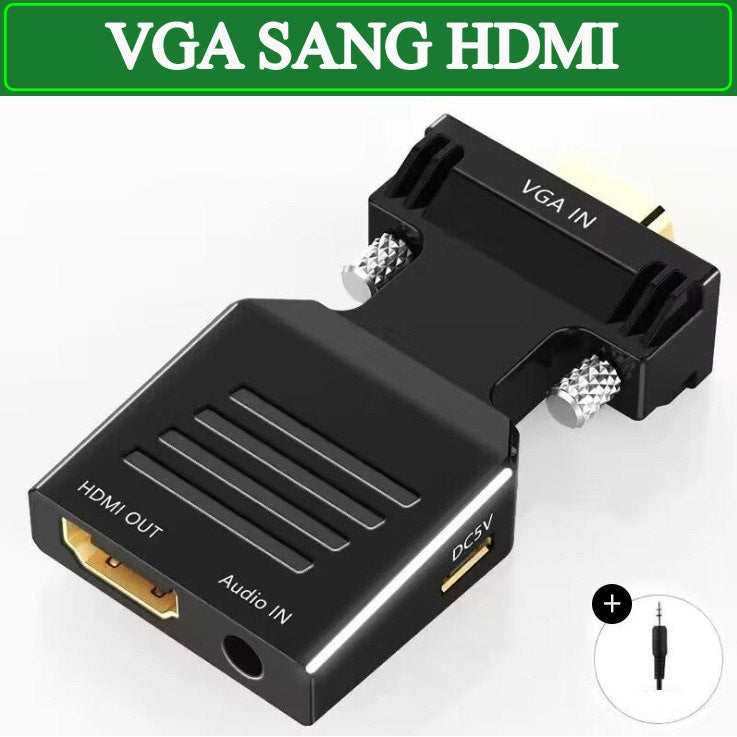 VGA to HDMI Converter with Audio & Power – VGA Male to HDMI Female HD Adapter