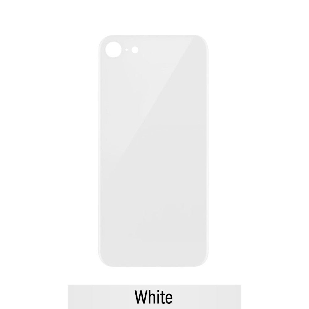 Rear Glass Replacement with Bigger Size Camera Cut-out for iPhone 8 (NO LOGO)-White