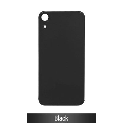 Rear Glass Replacement with Bigger Size Camera Hole Carving for iPhone XR (NO LOGO)-Black