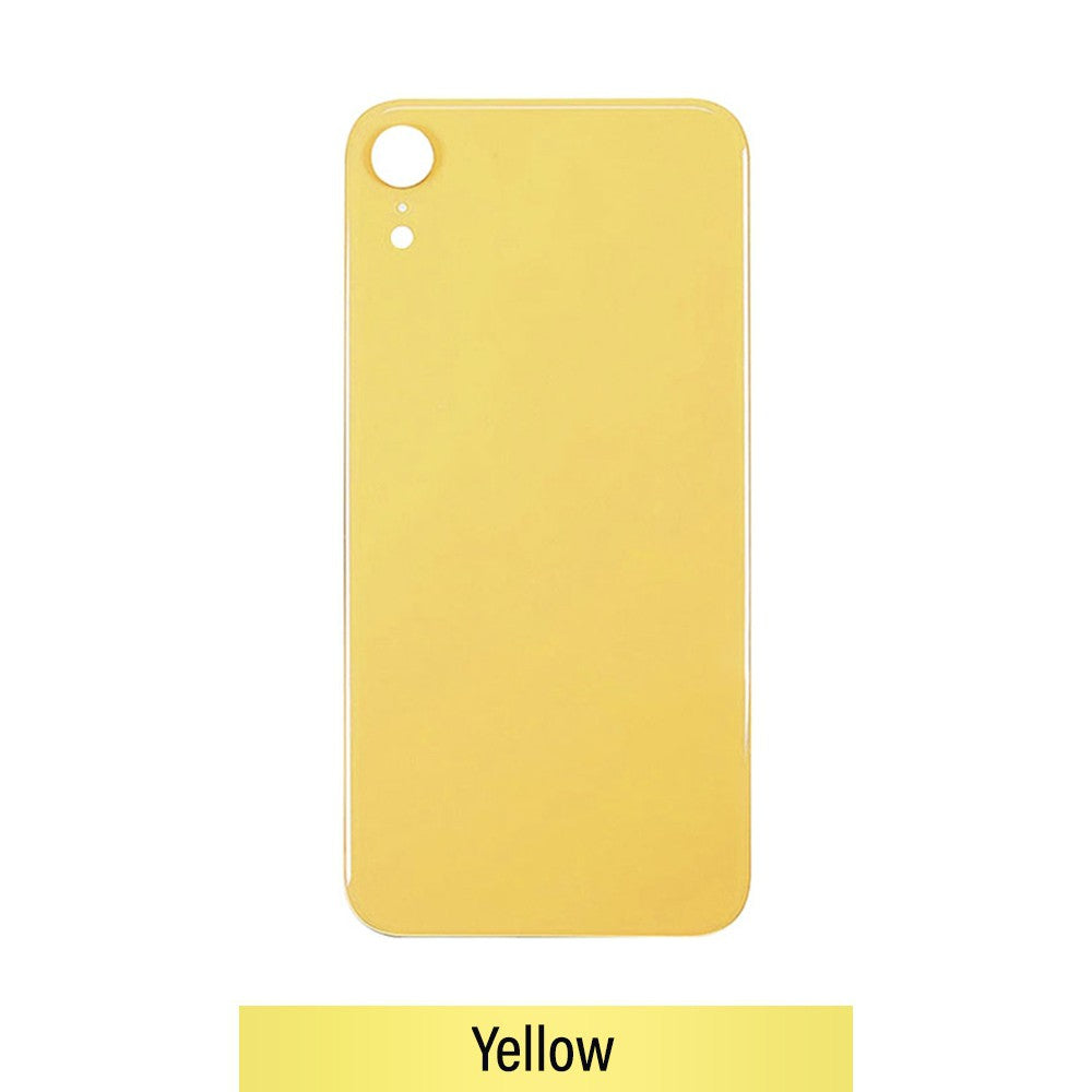 Rear Glass Replacement with Bigger Size Camera Hole Carving for iPhone XR (NO LOGO)-Yellow
