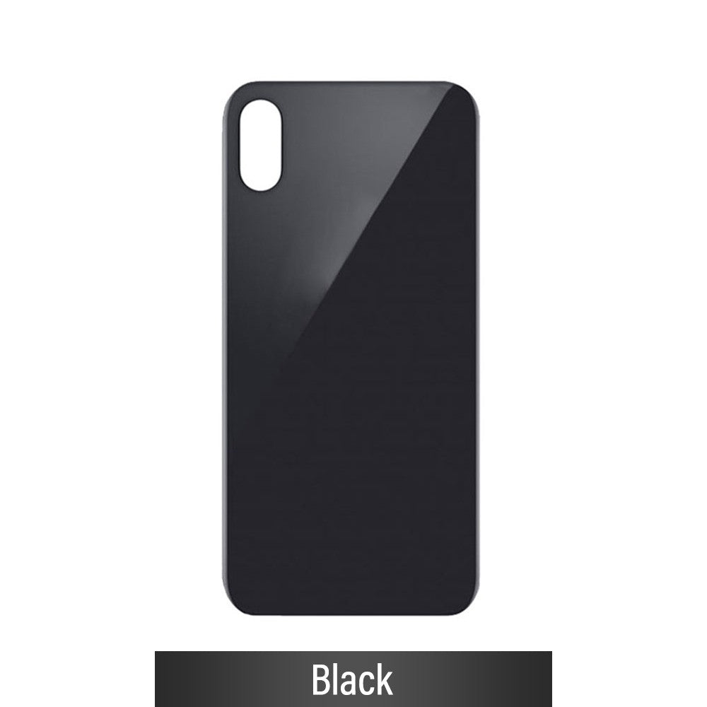 Rear Glass Replacement with Bigger Size Camera Hole Carving for iPhone XS Max (NO LOGO)-Black
