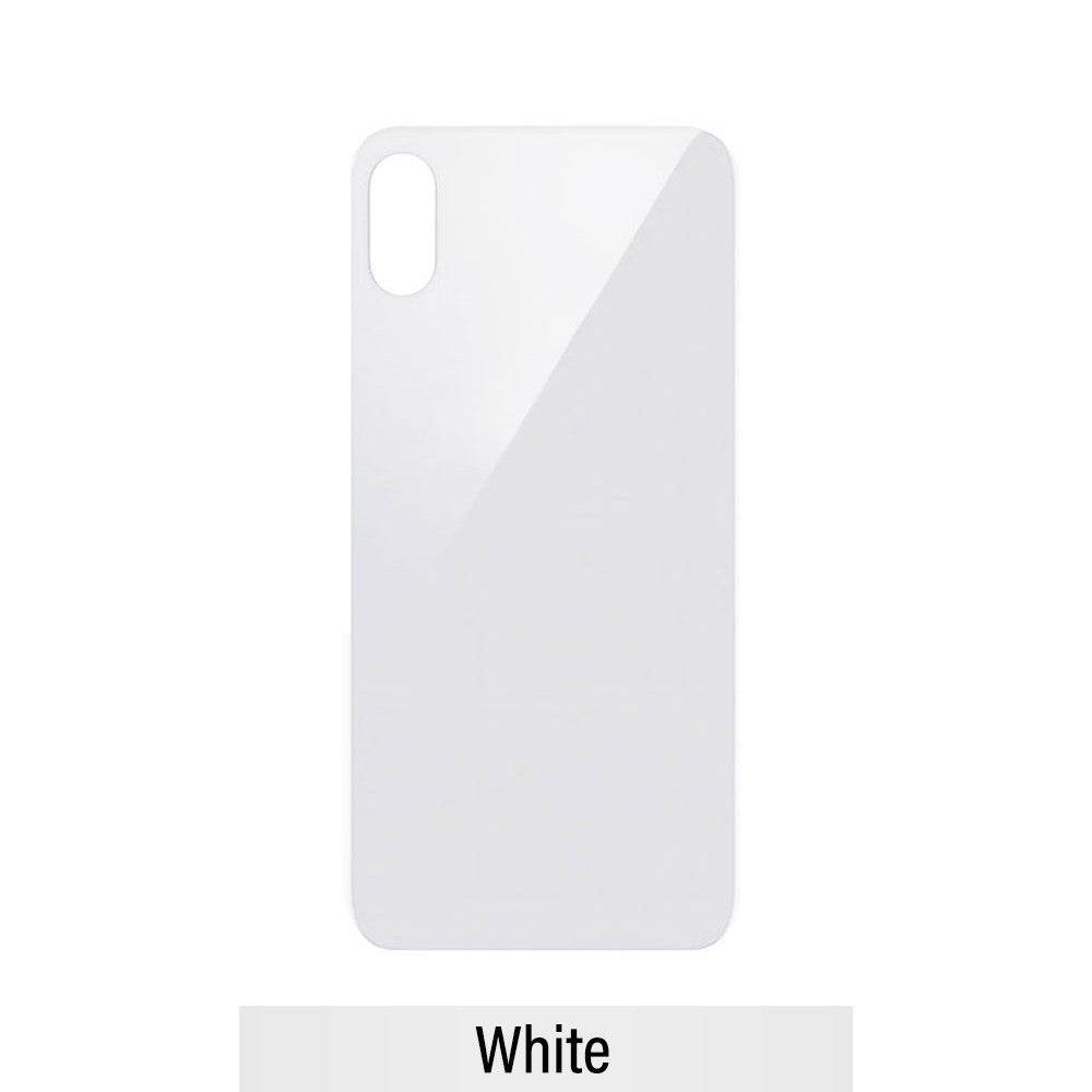 Rear Glass Replacement with Bigger Size Camera Hole Carving for iPhone XS Max (NO LOGO)-White